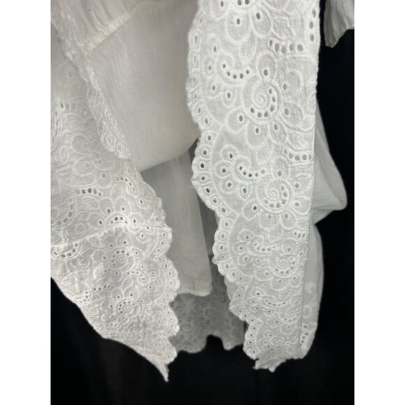 Made in Italy  Boho -chic -Romantic Doralisa White Cotton Eyelet Dress With Flar - Picture 10 of 14